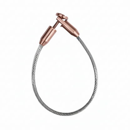 A premium DLP Jhula wire rope crafted from high-tensile SS304 grade stainless steel with a stylish rose gold finish. This heavy-duty braided cable includes a secure, adjustable threaded connector for precise length customization and easy installation. Designed for suspending indoor swings, modern ceiling chairs, and luxury Jhulas, it provides a perfect blend of high-load structural safety and contemporary decorative appeal for high-end home interiors.