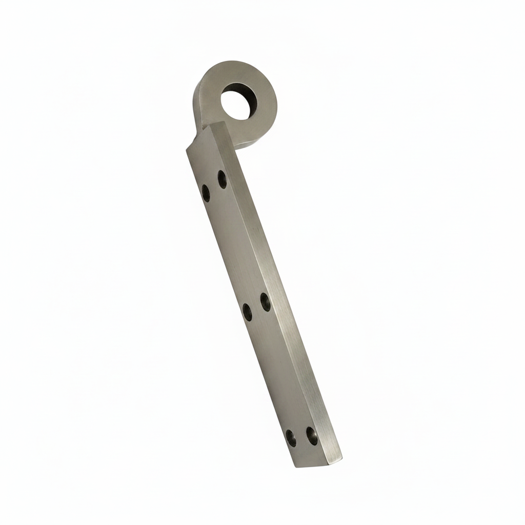 A premium DLP165 "Batak Kada" mounting bracket featuring a sleek brushed silver finish. This heavy-duty L-shaped structural hardware is designed for the secure installation of wooden Jhula seats, equipped with a reinforced circular eyelet and six precision countersunk holes for a flush fit. Ideal for indoor swings and traditional Indian furniture, providing long-lasting durability and high load-bearing safety.