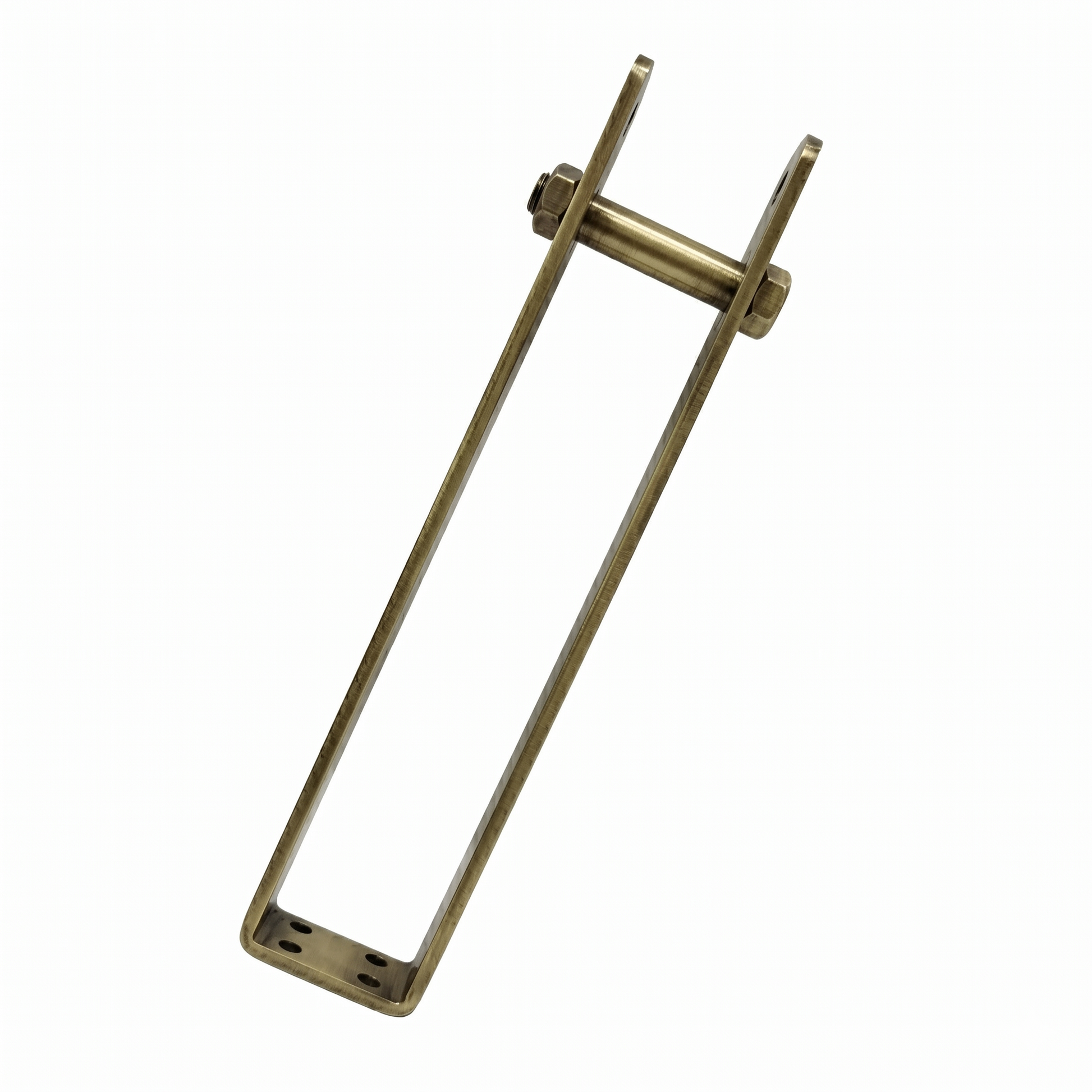 A premium DLP167 heavy-duty reversible mounting bracket in a brushed silver finish, designed for the secure structural attachment of Jhula seats. This structural swing hardware features a reinforced U-frame with a smooth pivot bolt and multiple countersunk holes on a 2.5-inch base plate. Ideal for hanging traditional wooden indoor swings, porch seating, or hammocks, it provides a stable, safe, and whisper-quiet swinging motion.
