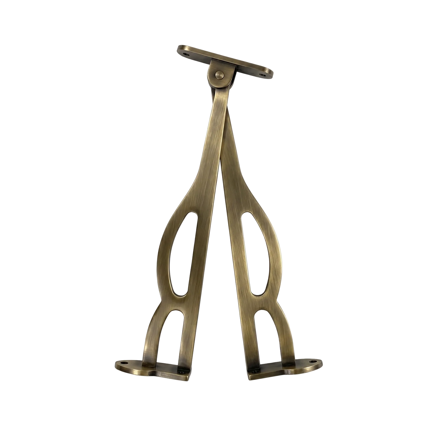 A pair of DLP170 heavy-duty Jhula Z-hinges featuring a premium antique brass finish. These specialized swing hinges are designed for mounting traditional wooden indoor swings (Jhulas) or hanging chairs, offering a reinforced pivot for smooth, noise-free swinging. The durable brass-toned hardware provides a rustic, vintage aesthetic while maintaining high load-bearing capacity for residential interior furniture.