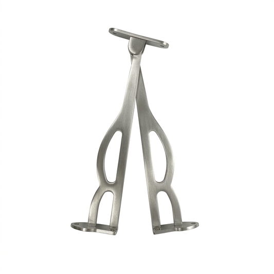 A pair of DLP170 heavy-duty Jhula Z-hinges crafted from high-quality stainless steel with a satin finish. These architectural-grade hinges are specifically designed for indoor and outdoor swinging chairs, featuring a reinforced pivot point for smooth, silent movement and exceptional load-bearing capacity. Perfect for mounting traditional wooden Jhulas or modern porch swings, ensuring long-lasting durability and rust resistance.