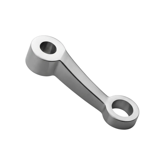 An ESPIDER025A single-arm glass spider fitting featuring a high-quality polished stainless steel finish. This heavy-duty architectural hardware is designed for point-fixed glass curtain walls and canopy installations, providing a minimalist and secure connection for large glass panels in modern commercial facades.