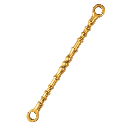 Premium pvd gold finish decorative Damru style jhula chain rod link with open-loop ends for heavy-duty traditional Indian swings and Oonjal.