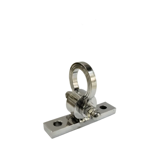 High-polish stainless steel Chrome  T-type bolt kada jhula hook with heavy-duty mounting plate for ceiling swings and hammocks.
