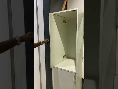 A premium pocket door fitting system designed for small cabinet doors, featuring high-quality telescopic sliding channels and heavy-duty hinges. This hardware allows doors to open and slide seamlessly into the cabinet side, maximizing space and providing a clean, modern look for compact wardrobes, kitchen units, and specialized furniture storage.