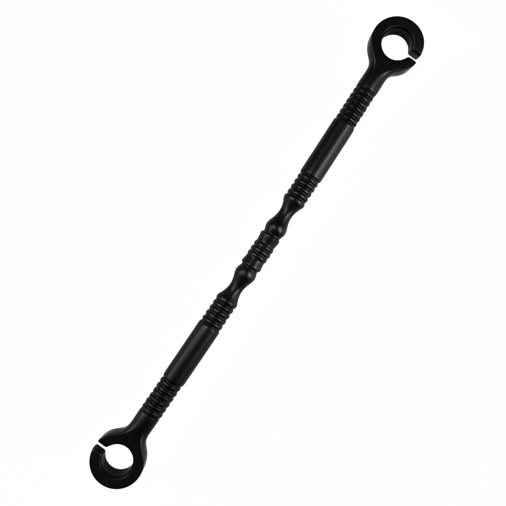 Modern pvd black SS-304 stainless steel jhula chain link with a textured ribbed Damru design for heavy-duty ceiling swings and industrial-style Oonjal.
