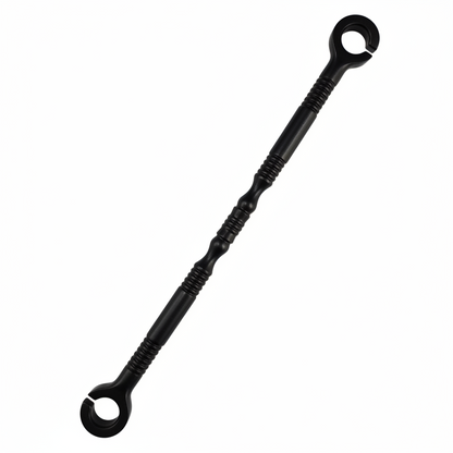 Modern pvd black SS-304 stainless steel jhula chain link with a textured ribbed Damru design for heavy-duty ceiling swings and industrial-style Oonjal.