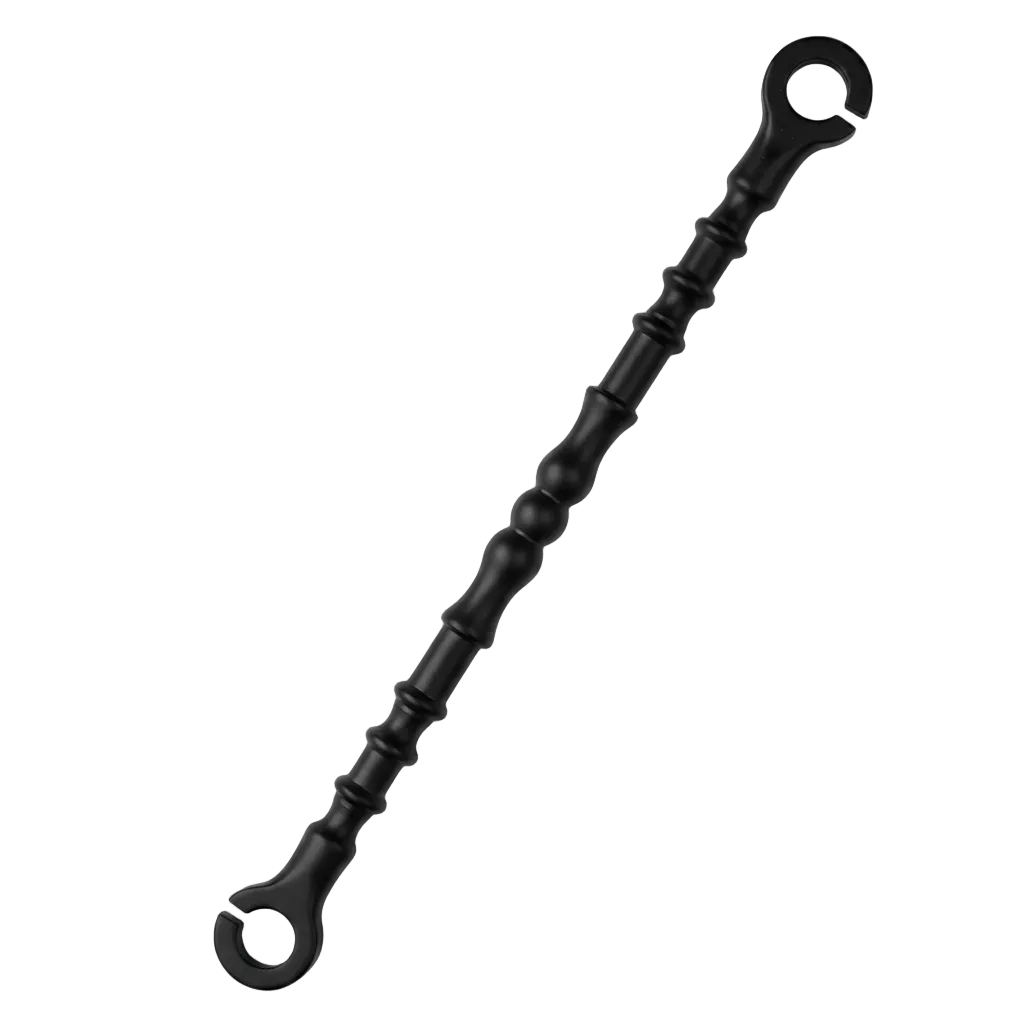pvd  matte black SS-304 stainless steel jhula chain link with a traditional Damru design for heavy-duty ceiling swings and contemporary Oonjal sets.