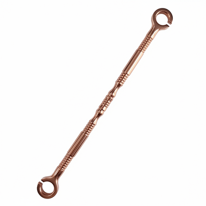 Elegant pvd rose gold finish SS-304 stainless steel jhula chain link with a textured ribbed Damru design for heavy-duty ceiling swings and premium Oonjal sets.