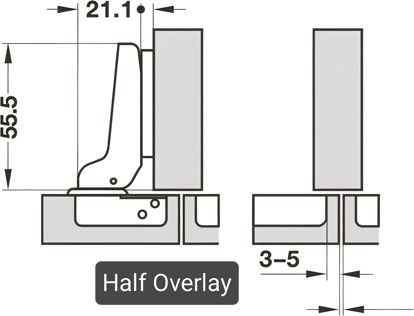 Hafele Auto Hinges Regular Close (Non soft)