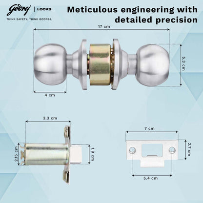 Godrej Cylindrical Lock without Key (for Bathroom)