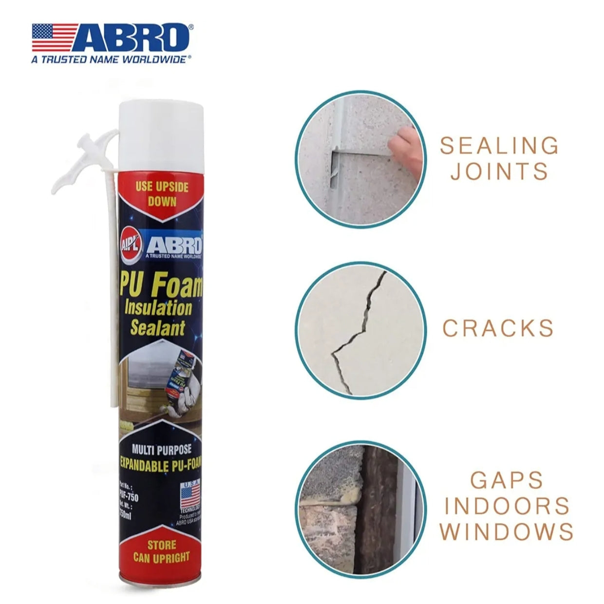 ABRO® PU Foam Insulation Sealant Off White, 750 ml