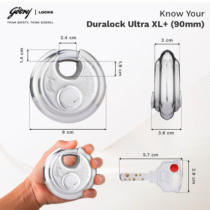 Godrej Duralock 70mm & 90mm with Ultra keys
